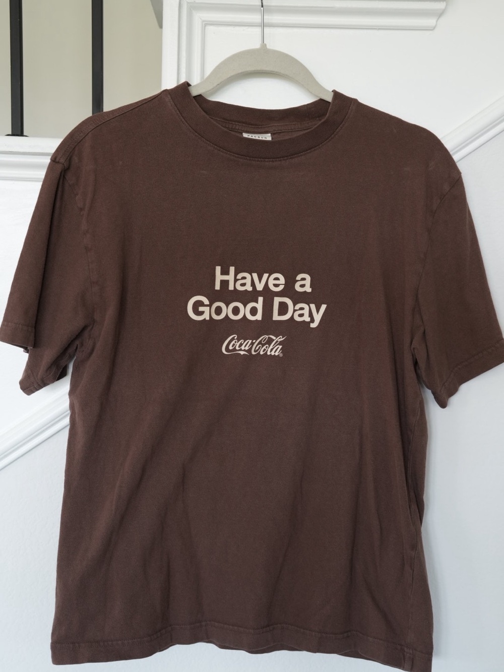 PacSun Coca-Cola “Have a Good Day” Graphic Tee Men’s Small Brown Coke Shirt